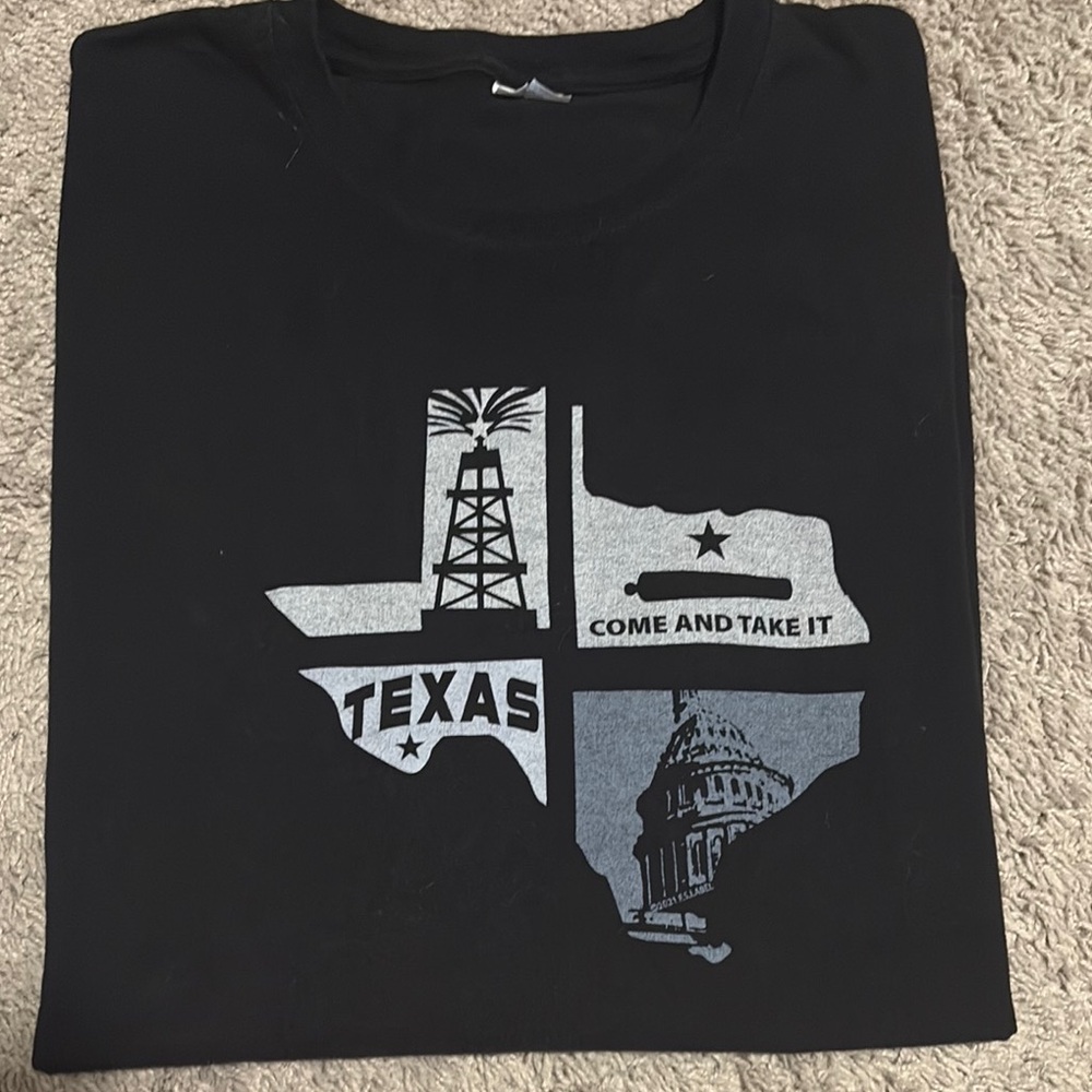 Port Authority Black Texas Graphic Tee